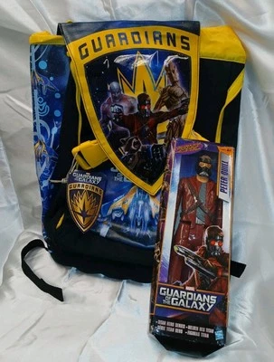 Guardians of the Galaxy Backpack With Peter Quill Figure New