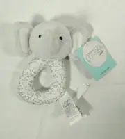 Precious Firsts By Carter Gray Elephant Rattle Ring Plush Baby NWT
