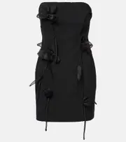 [Rotate] Rotate Rose-appliqué minidress AU 14 black
