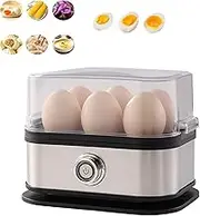 Smart Egg Cooker with Auto Shut, Electric Rapid Egg Boiler for 6 Eggs, Effortless Egg Cooking with the Ultimate Stainless Steel Egg Cooker,for Hard Boiled, Medium, Poacher (1pcs)
