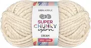 Yatsal Super Chunky 3-Ply Knitting Wool Yarn 100 g, Cream