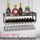 Wine Bar Wall Rack Hanging Bar Glass Rack&Hanging Bottle Holder Wine Glass Rack