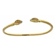 10K Yellow Gold BABY West Indian Bangle w. Leaf Ends (9.5 g)