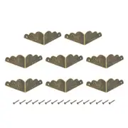 Metal Box Corner Protectors Edge Guard Protector 27 x 27 x 13mm Bronze Tone 8pcs
