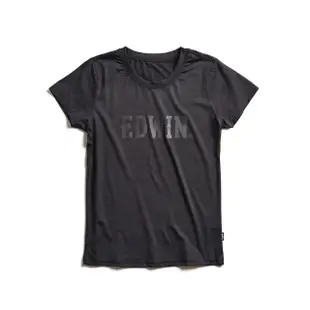 【EDWIN】女裝 涼感圓領短袖T恤(黑色)