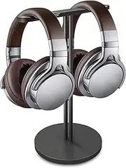 Dual Balance Headphone Stand, Aluminum Double Headset Stand, Gaming Headset Holder with Solid Heavy Base for All Headphone Sizes (Black)