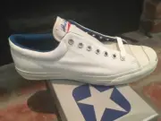 BRAND NEW 1980's VINTAGE CONVERSE JACK PURCELL WHITE LEATHER size 10 RARE!!!