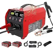 Portable Cordless Welding Machine MMA MIG 160A Battery Powered Welder Machine with 2 x 3.0Ah Battery, Hot Start Inverter Stick Welder Machine with LCD Display Portable Spot Welder