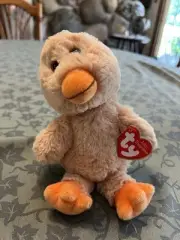 Ty Debbie Attic Treasures 12 In. Duck Plush Very Soft , Orange, With Tags NOS