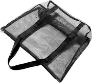 [FRCOLOR] Large Capacity Mesh Beach Bag Transparent Foldable Tote for Women Versatile Beach Organizer for Shopping and Travel Spacious Design for Easy Access to Essentials