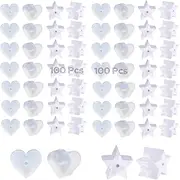 [Generic] 200 Pcs Silicone Earring Backs, Star Shape Earring Safety Back Pads Backstops Stopper, Heart Shaped Ear Nuts, Hypoallergenic Rubber Earrings Safety Back Stopper Replacement