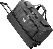 [ZGUZMCMK] Rolling Duffle Bag with Wheels Luggage Multifunctional Expandable Portable Travel Suitcase Trolley Bag for Overnight Gym, Gray M