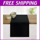 Handcrafted Black Linen Table Runner - 14 x 120 Inch for Elegant Dining Settings