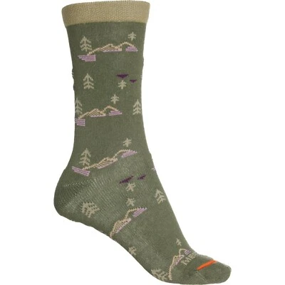 Merrell Women's S/M Shoe 5 - 9.5 Ranger Retro Cotton Crew Outdoors Socks Green