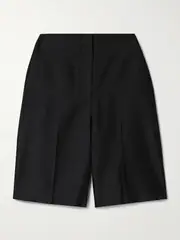 [BEARE PARK] BEARE PARK - Shobu Wool And Silk-blend Shorts - Black - UK 14 UK 14 Black