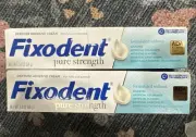 2 Pack Fixodent Pure Strength Secure Denture Adhesive Cream Strong Hold 2.4 Oz