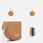MIMCO Jett Coin Purse Wallet Bag Charm Leather Light Gold Caramel NWT