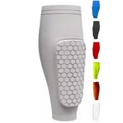 Shin Defender KidsShindefender Compression Sleeve with Honeycomb Pads white M