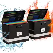 Fireproof Document Box with Lock, Portable Waterproof File Safe for Letter Files