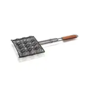 OutSet Nonstick Meatball BBQ Grill Basket with Wood Handle