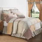 Kaila Patchwork King Quilt. VHC Brands. Blue, Gold, Red