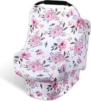 Rquite Car Seat Cover Baby, Carseat Covers Baby Girl Boy, Stretchy Baby Car Seat Cover, Nursing Cover Breastfeeding Cover, Multi Use Infant Car Seat Cover Baby Carrier Cover Stroller Cover