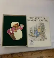 Beatrix Potter Pin Peter Rabbit Mrs. Tiggy Winkle Enamel Hedgehog NEW IN BOX