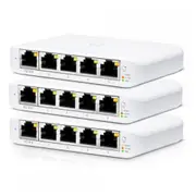 Ubiquiti UniFi Switch USW-Flex-Mini-3 5-Port Managed Gigabit Ethernet Switch - 3 Pack Powered by 802.3af/at PoE (USB-C Power Adapter NOT INCLUDED) [USW-Flex-Mini-3]