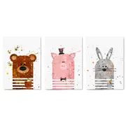 Set of Nursery Animals Wall Art