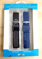 WITH it Bands For FITBIT CHARGE 4 & Charge 3 - (2) Silicone Bands