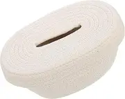 PRETYZOOM Cotton Rope Woven Tissue Box Reusable Paper Storage Container Retro Decorative Tissue Holder for Home Office Stylish Desktop Organizer with Fine Workmanship Elegant