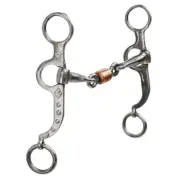 Showman Stainless steel Argentine snaffle bit with copper roller 255304