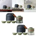 Travel Teapot and Cup Set Chinese Tea Set Portable Kung Fu Teapot Outdoor Glass