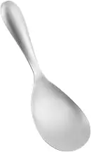 BEBEMOKO 1Pc Stainless Steel Rice Spoon Large Practical Serving Paddle Smooth Non Stick Dishwasher Safe for Home Restaurant Use Scratch Resistant Silver Finish