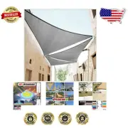 16x16 Grey Triangle Sun Shade Sail: UV Block, Heavy Duty and Waterproof Canopy