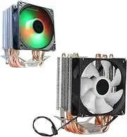 CPU Air Cooler for LGA775, RGB CPU Cooler with 6 Pipes, 38 CFM, for Core2DUO, Celeronp, Pentium4, PentiumD, LGA 1155 1156 1366 2011, Core I3 I5 I7, AM2 AM3 (Single Fan)