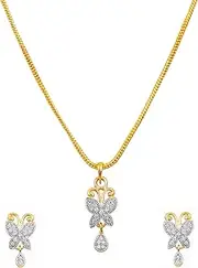 [Touchstone] Indian Bollywood Delicate Creative Designer Jewelry Pendant Set Colorful in Gold and Silver Tone for Women.