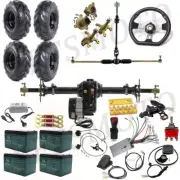 48V 1000W Brushless Motor 30'' Rear Differential Axle Kit 6'' Wheel Pedal GoKart