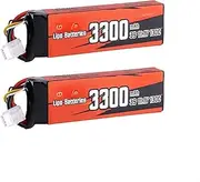 3S 3300mAh 11.1V 100C 130C Lipo Battery Compatible with XT60 Plug Rcing Airplane Quadcopter Helicopter Drone FPV Boat 2packs