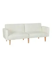 Artiss Sofa Bed 3 Seater Tilted Faux Linen Beige