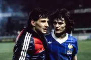 Michel Renquin Of Belgium And Didier Six Of France 1981 OLD SOCCER PHOTO 1