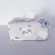 Tissue Box Cover Handmade Light Grey Animal Print Silver Circle Opening