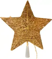 Gold Glitter 14” Star Indoor Christmas Tree Topper New