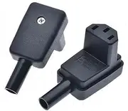 Toptekits IEC C13 90-Degree Angled Power Cord Connector, IEC 320 Rewirable Male Plug, 10A/250V