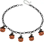 Pumpkin Jewelry | Halloween Pumpkin Jewelry | Adjustable Vintage Gothic Rope Chain Pumpkin Choker, Mystic Witch Jewelry Gift Accessories for Girls and Women Jmedic