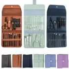 Manicure Pedicure Set 16Pcs Nail Care Clippers Tools Kit Gift PU Leather Case