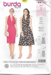 B263 BURDA 6421: DRESS SIZE 8-18 SEWING PATTERN