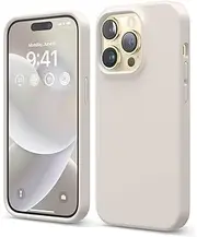 elago Liquid Silicone Case Compatible with iPhone 14 Pro Case (6.1"), Premium Silicone, Full Body Protection - 4 Layer Shockproof Phone Cover, Anti-Scratch Soft Microfiber Lining (Stone)