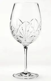 NEW Set 2 WILLIAMS-SONOMA Hand-Cut Crystal Fiore Red Wine 16oz Glasses Slovenia