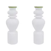 2x LVD Glass Flower Bud Vase Decorative Display Pot Home/Room Decor 18.5cm WHT